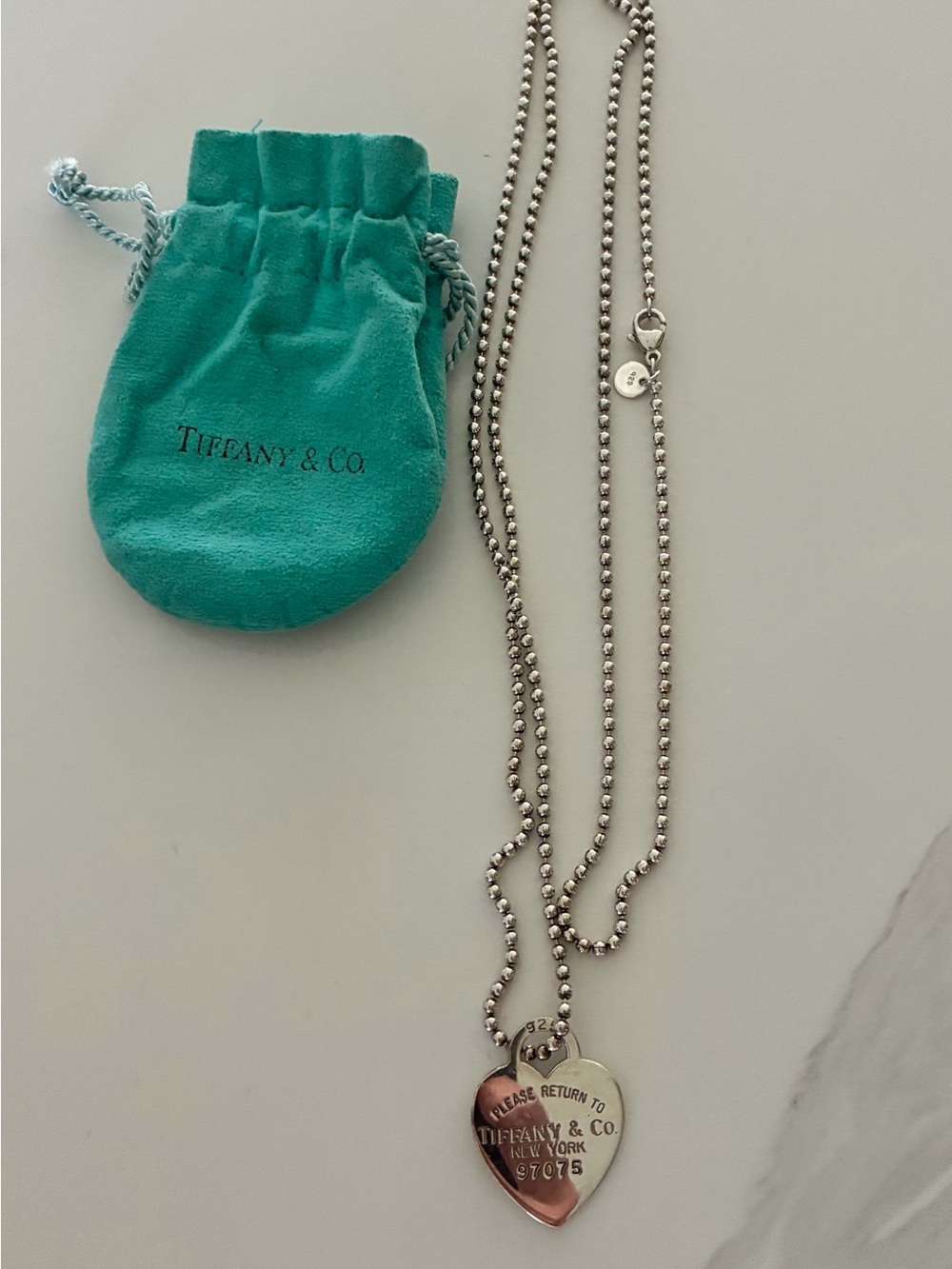 Tiffany & Co. Silver Heart Tag Pendant Necklace
